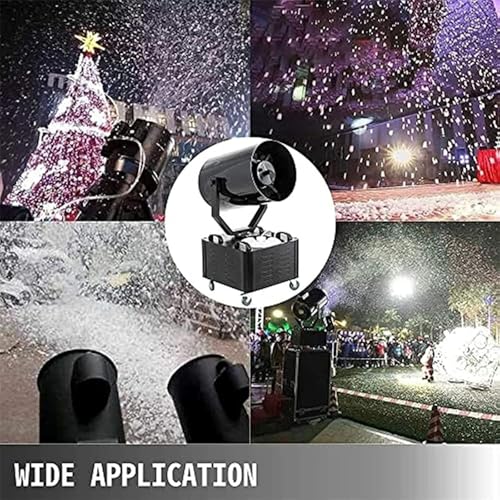 Máquina de nieve para fiestas y escenarios, 4000 W, cabeza oscilante de 120 grados, rango de pulverización de 15-20 metros y cobertura de 150 m2, tamaño ajustable de copos de nieve, apta para interiores y exteriores miniatura 3