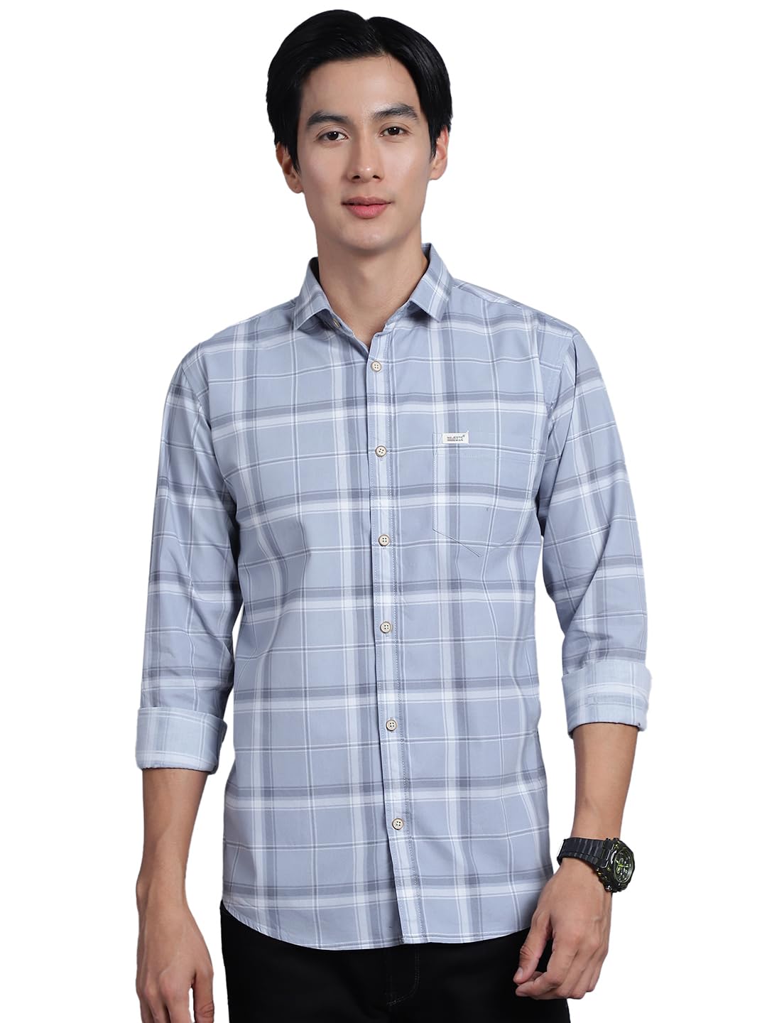 Majestic ManMen Box Checkered Slim Fit Cotton Casual Shirt