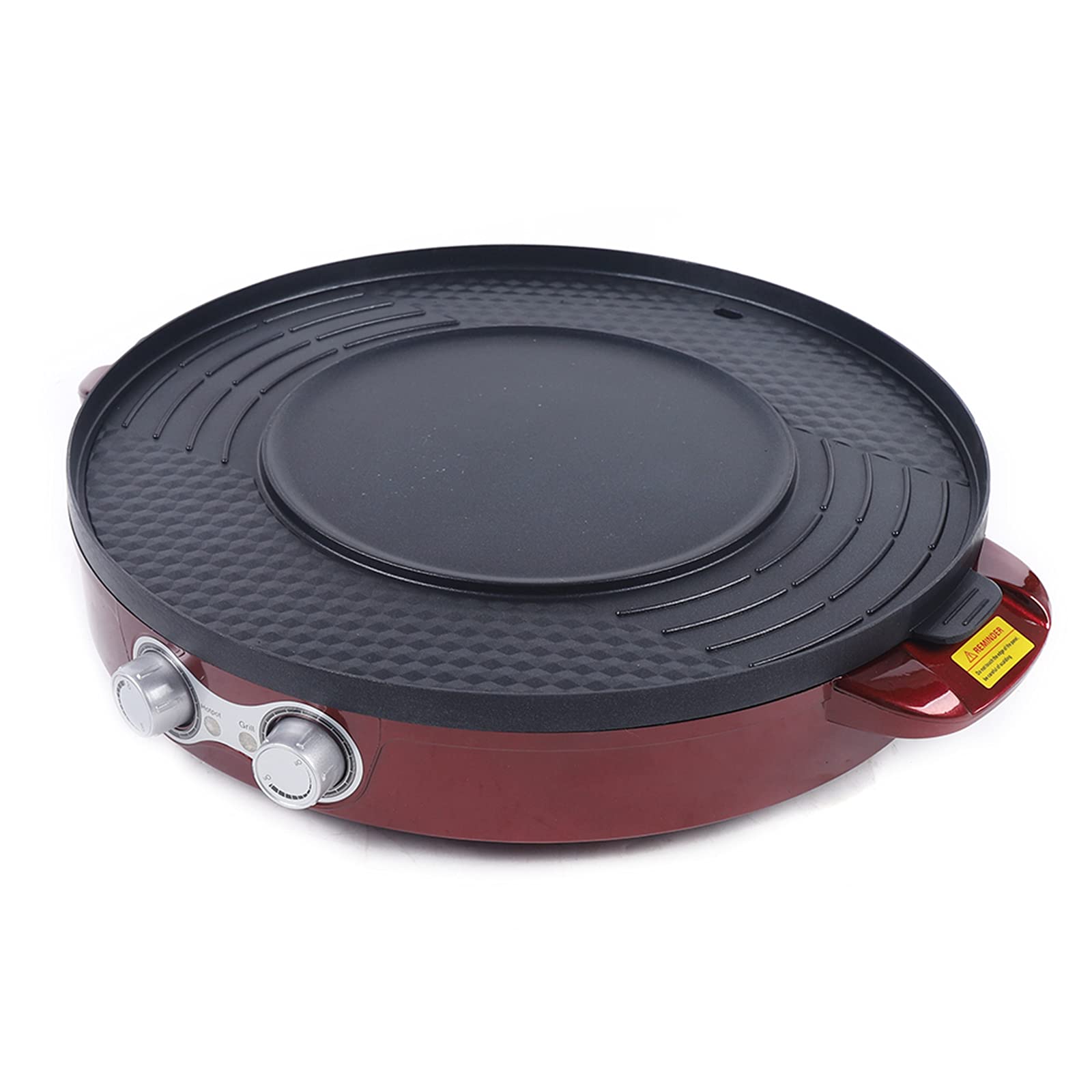 2 in 1 Elektrischer Hot Pot und Grill, Elektro-Backofen Doppeltrennung Mandarin Ente Topf BBQ Grill, Hotpot mit Unabhängiger Temperaturregelung, 2200 W, 52 * 52 * 18.5cm