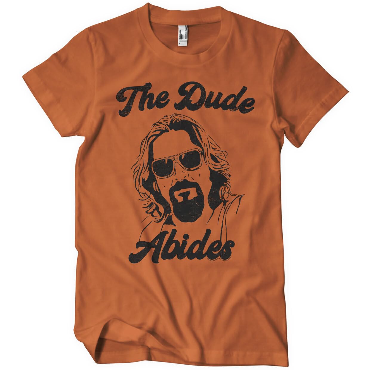 The Big Lebowski Men's Burnt Orange Officially Licensed The Dude Abides T-Shirt (Burnt Orange), Large