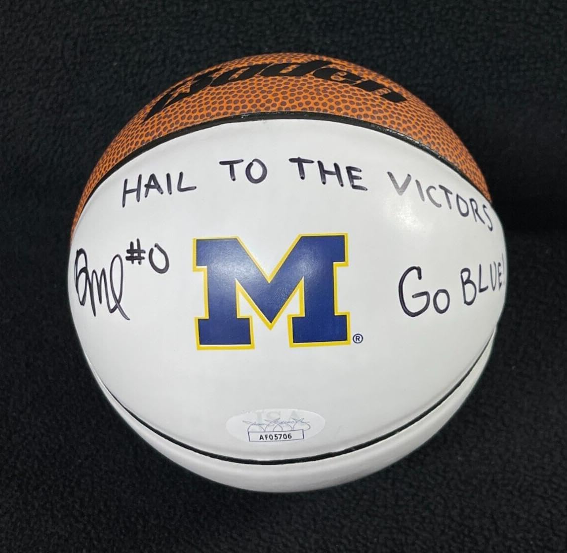 Dug McDaniel Signed & Dual Inscribed Michigan Wolverines Mini Basketball JSA COA - Autographed College Basketballs