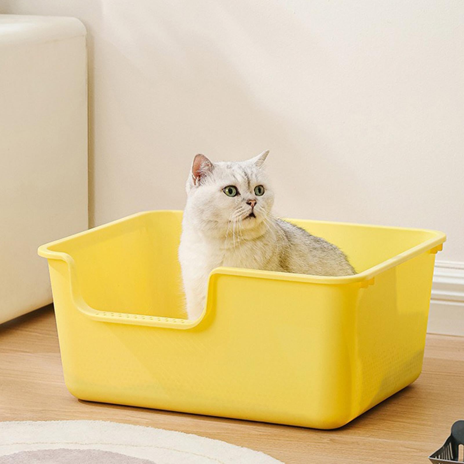Cat Sand Box - Vassoio per lettiera per gatti | Vassoio per setacciatura della scatola del gatto, box gatto aperto, bacino di animali domestici portatili, cassette a lettiera aperta con pala, vassoio