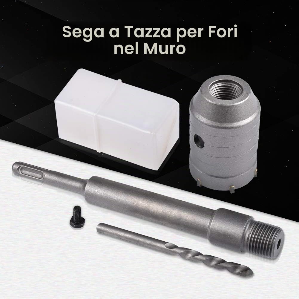 KATUR 60mm Frese Carotatrici a Tazza, SDS PLUS Set Seghe a Tazza Trapano Per Mattoni, Pareti In Calcestruzzo, Aperture Per L'Aria Condizionata