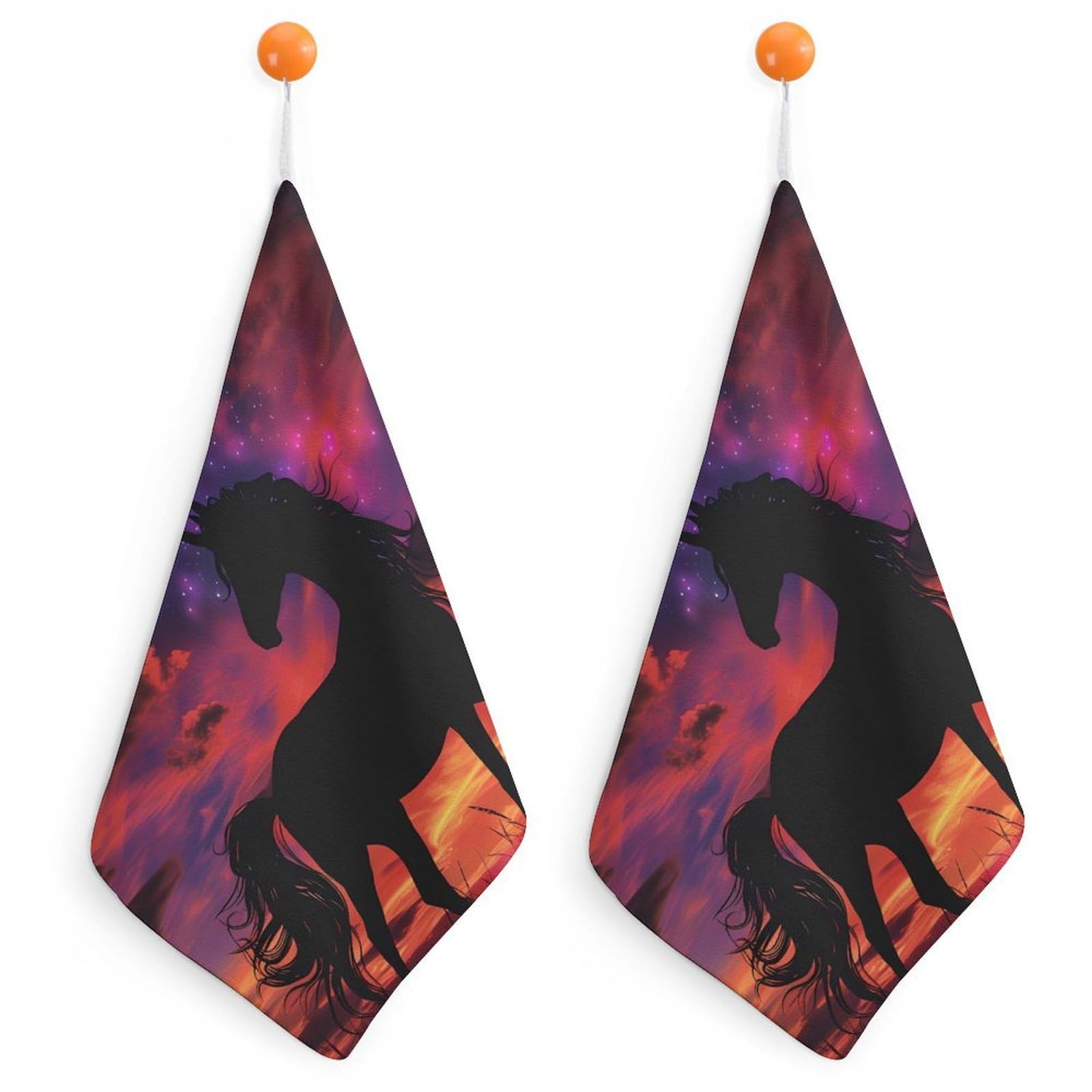 CGSBNGHA Mystic Sunset Un-icorns Hand Towel Hanging Face Towels Cleaning Cloths Handkerchief for Bathroom Kitchen