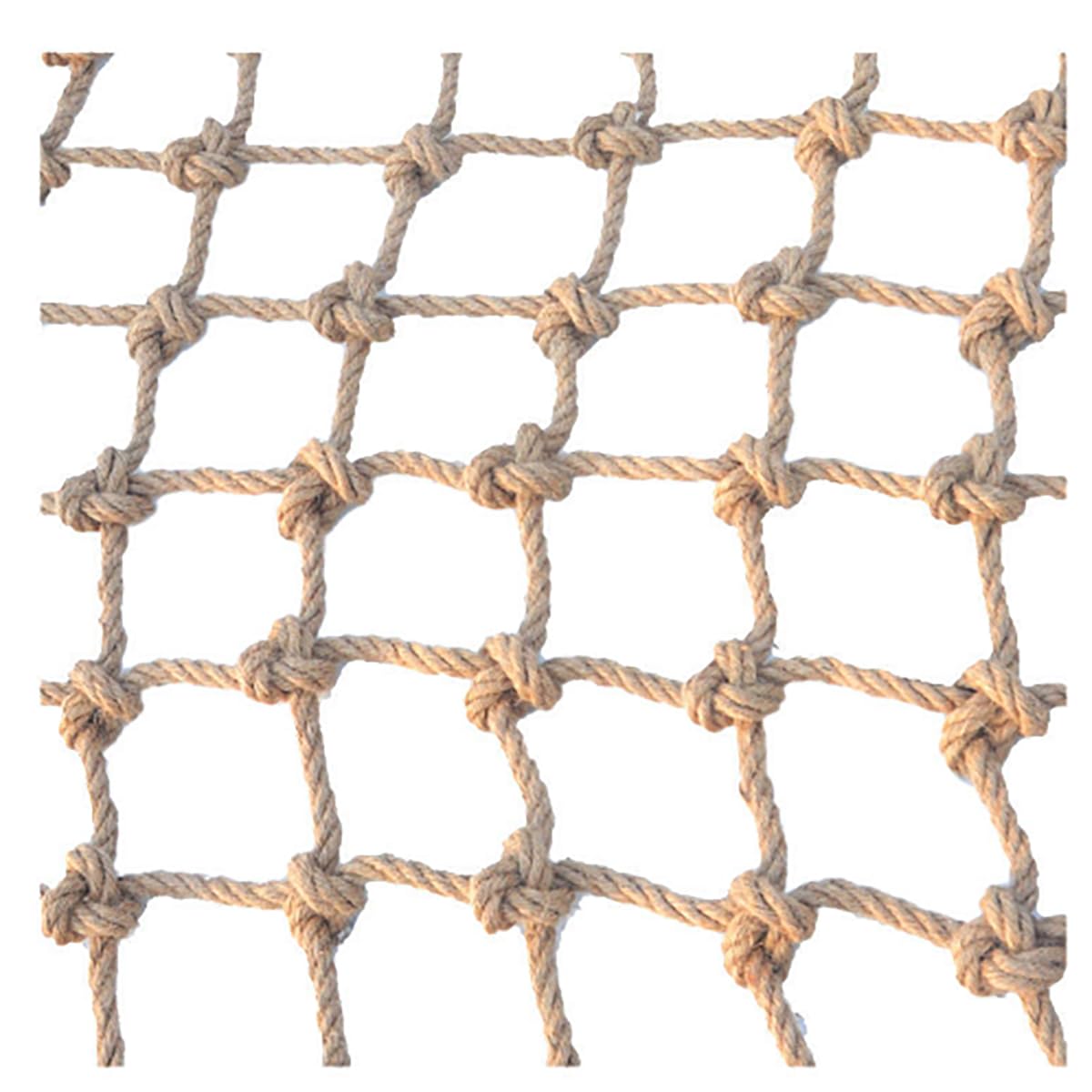 Frachtsicherheits Kletternetz für Kinder, Outdoor Dekor Seilnetz Balkon Treppen Zaun Jute Hanf Netz 6 mm x 15 cm, Sicherheitsnetz(Size:1x10m)