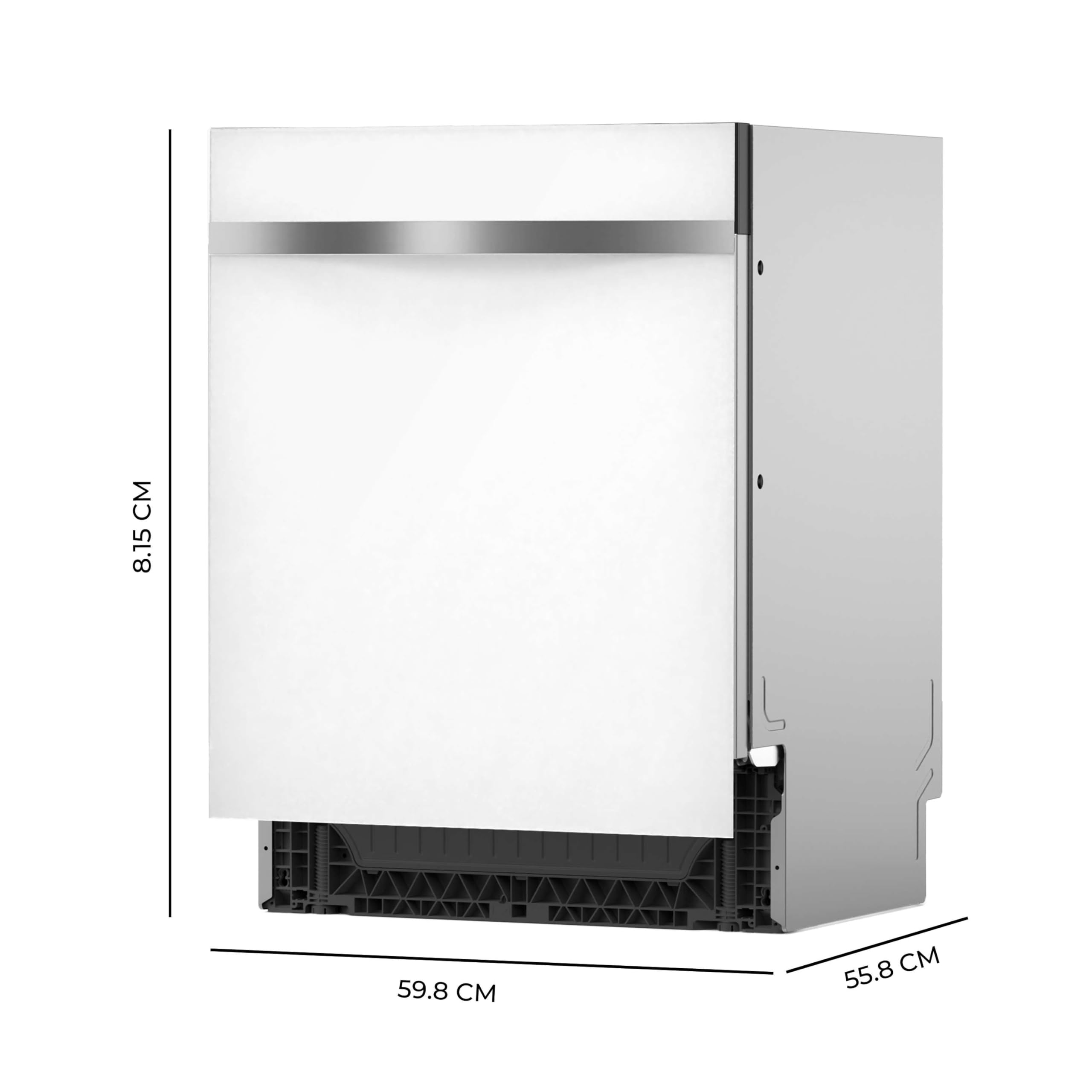 Cecotec Lave-vaisselle Intégrable 60cm Bolero Aguazero 6620 Full-BI White Glass C. 1850W, 15 Couverts, 8 Programmes, Moteur Inverter, Écran FullColor, Smart Wash, Turbo Dry+, AutoClean