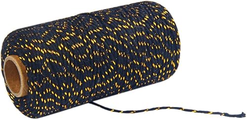 Forart Cuerda de Navidad Hilo de cocina a rayas, cuerda de yute natural, cuerda de algodón para envolver regalos, manualidades, jardinería, 328.1 ft