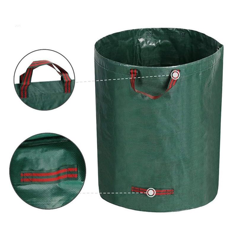 Paquete de 2 bolsas de recogida de hojas caídas, bolsas de basura plegables para patio, polipropileno, impermeables, reutilizables, contenedores hortícolas para patio, camping, verde, 27 galones (100