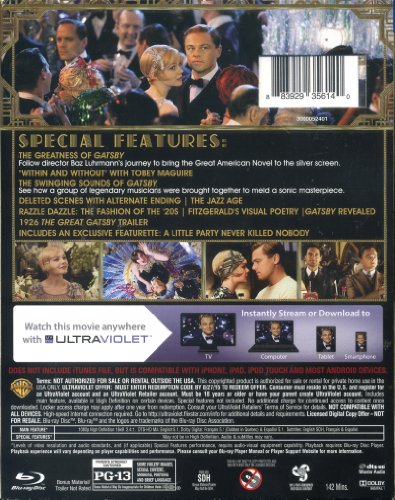 The Great Gatsby LIMITED EDITION Blu-ray / DVD / Ultraviolet Includes BONUS Featurette image 4