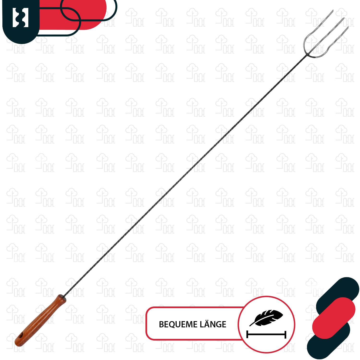 KOTARBAU® Widełki Ogniskowe Grillowe Widelec Trójzębny Na Ognisko Grilla Kijek Na Kiełbasę 123 CM Zestaw 10 SZT