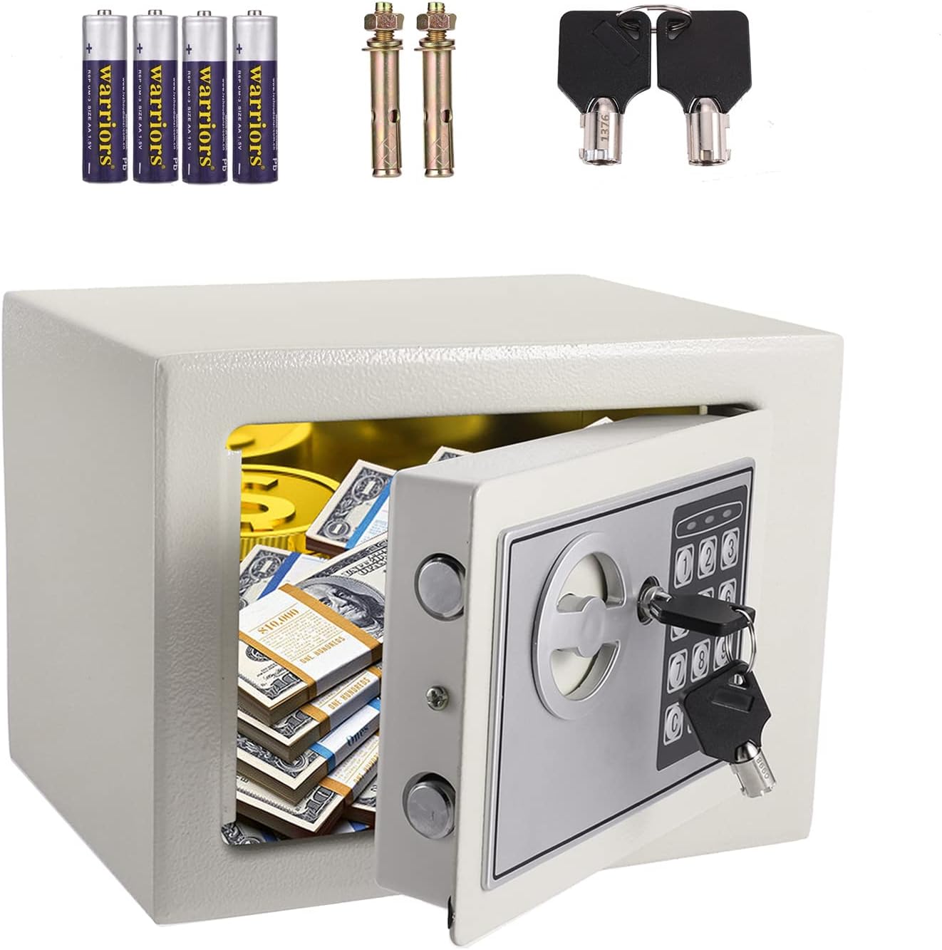 AOLIER Digital Keypad Safe Box Secure Storage for Cash, Jewelry