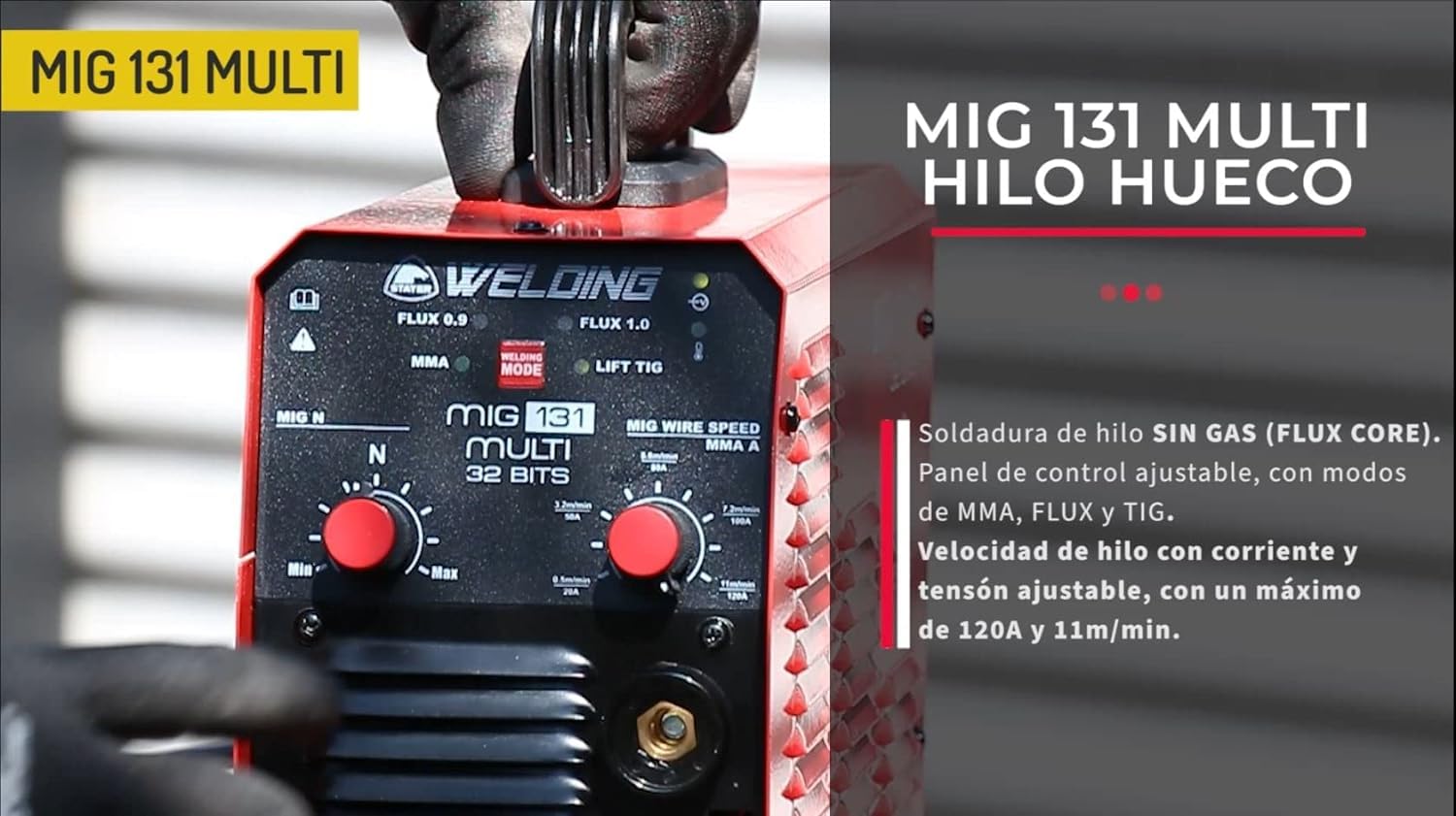 Stayer Equipo de soldadura para Hilo hueco, MIG 131 + Bobina de hilo hueco de 0,45Kg.