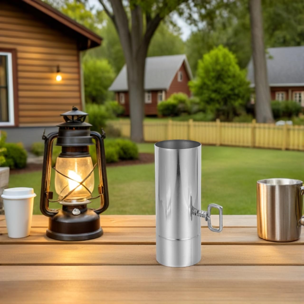NOLITOY Réchaud de camping en acier inoxydable avec pare-étincelles, tuyau de cheminée réglable de 7,6 cm pour camping, randonnée, aération portable