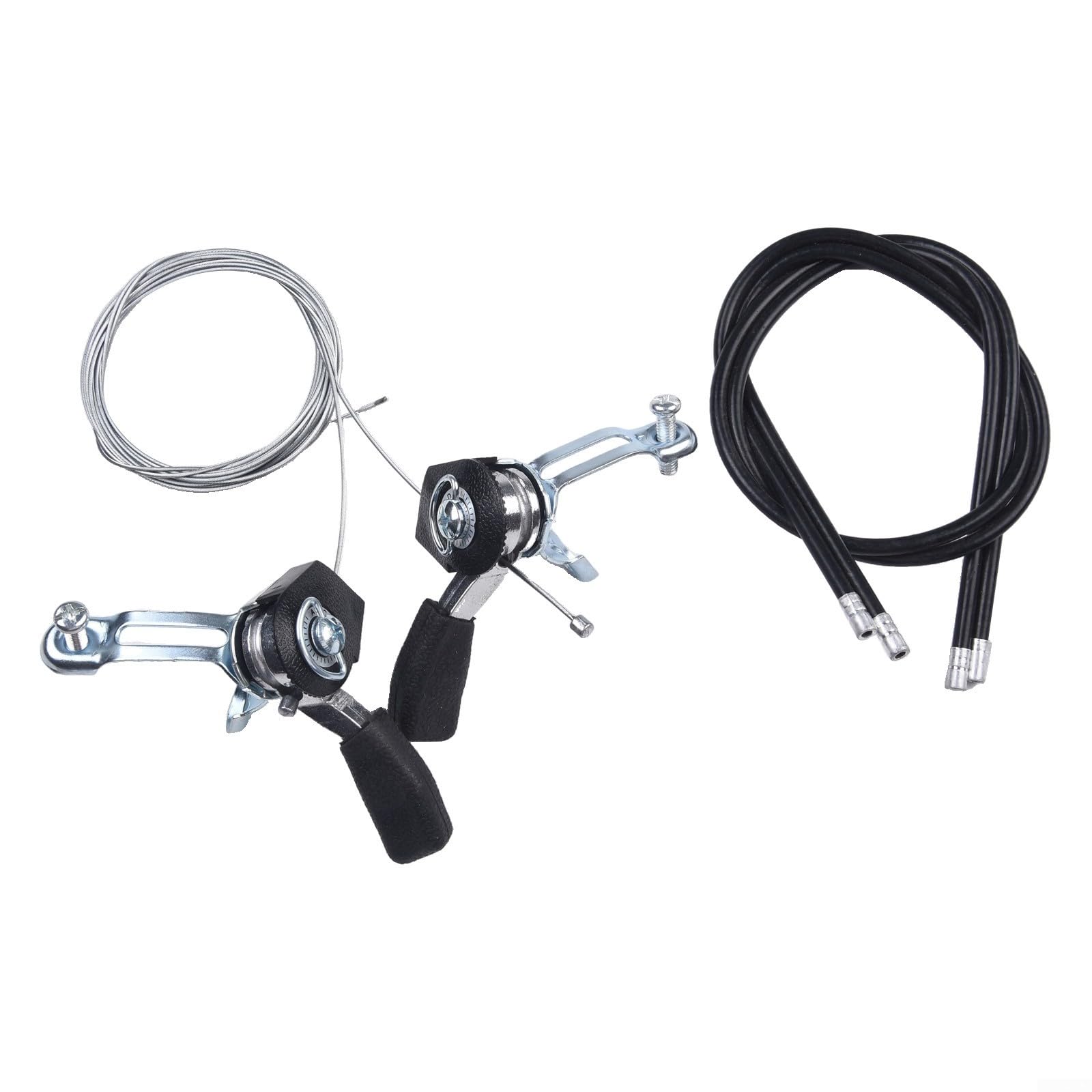 Rackumic Non Index Gear Shifters Thumb Changers for Bike Cycling Plastic Steel Construction Black Levers 1 Set Mountain Road Use