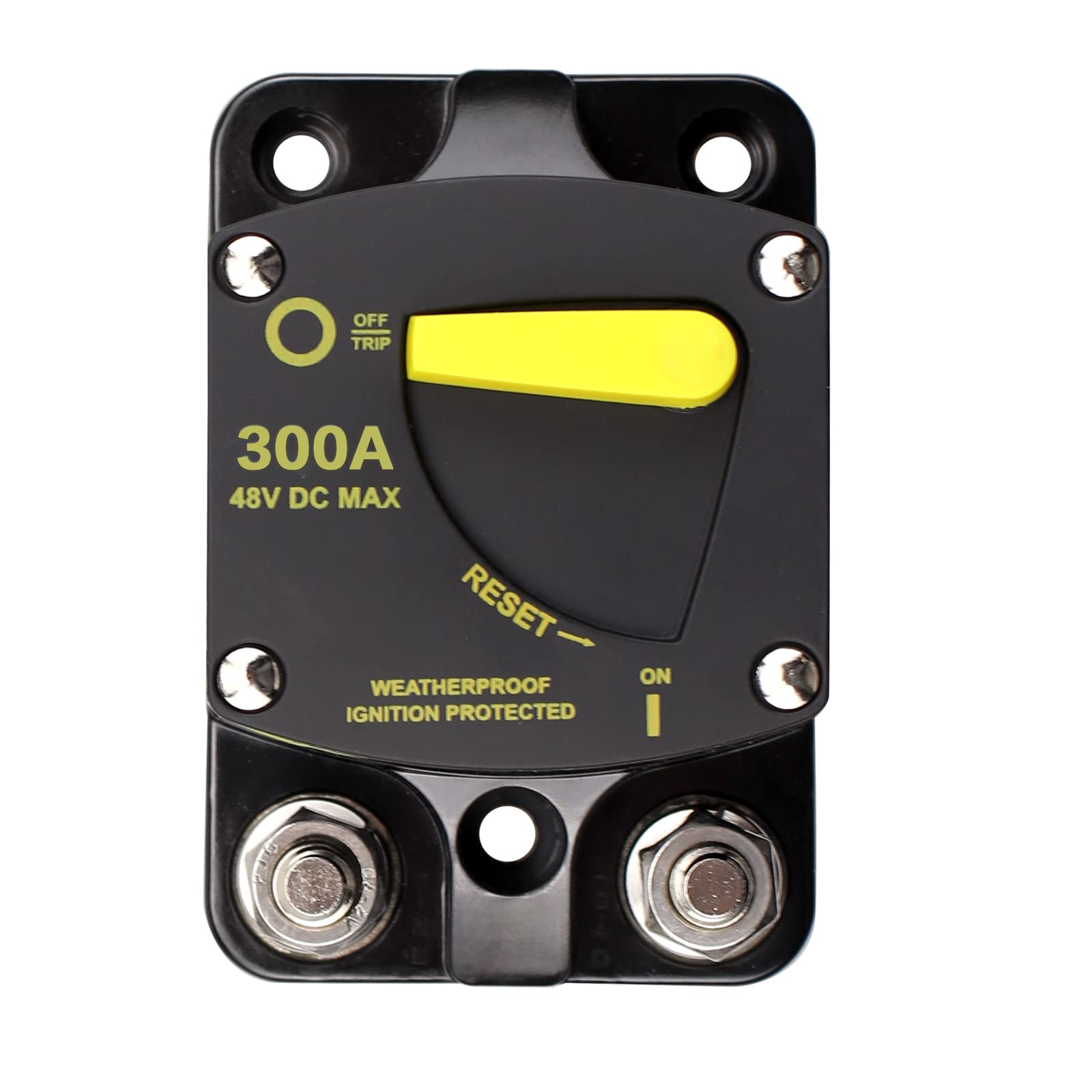 JIAKUPA 300 Amp Circuit Breaker 12V- 48V DC Waterproof Surface Mount Manual Reset for Car Marine Boat Trolling Motors