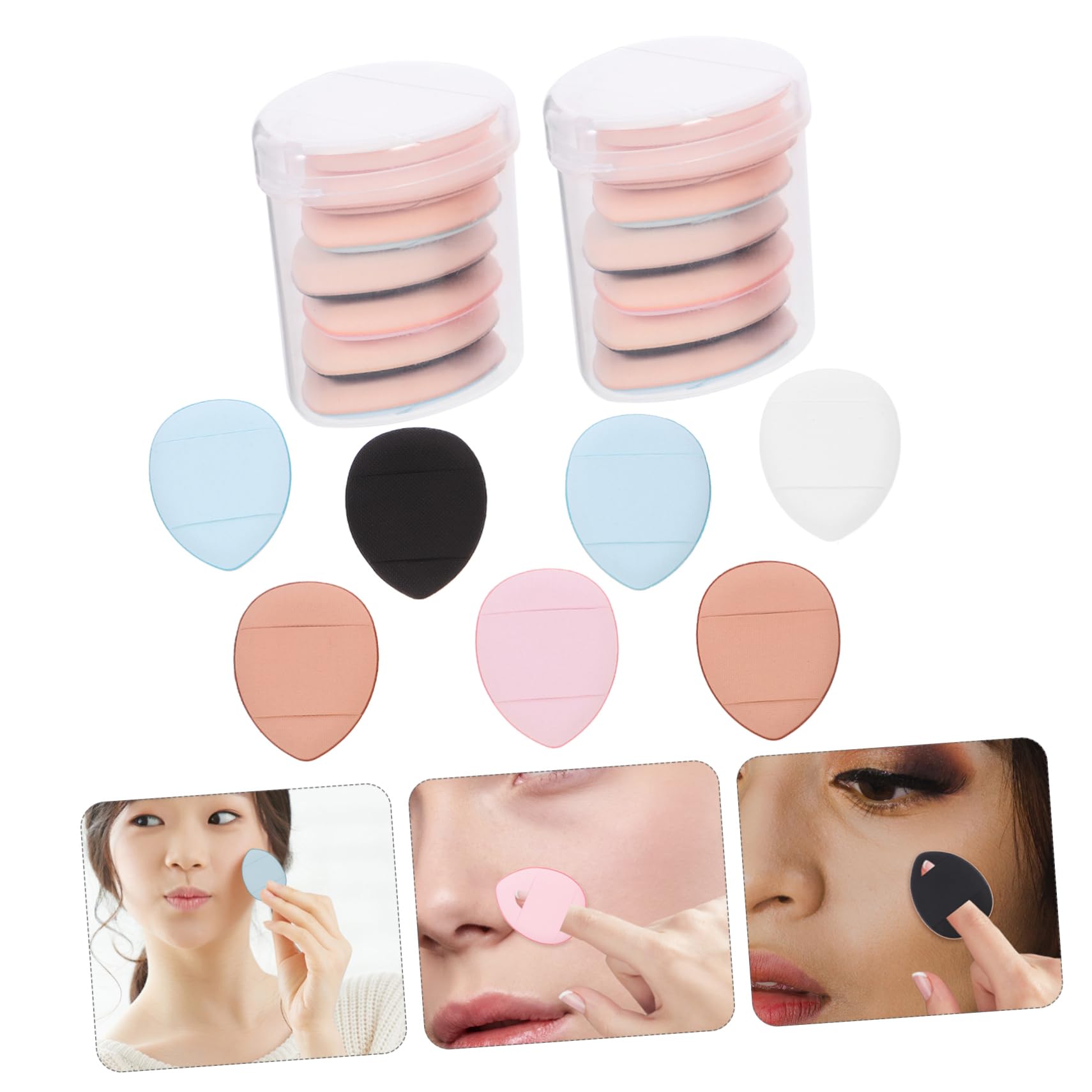 Baluue Mini Powder Per Spugnetta Finger Puff Per e Cosmetici Diverse Colorazioni Per e