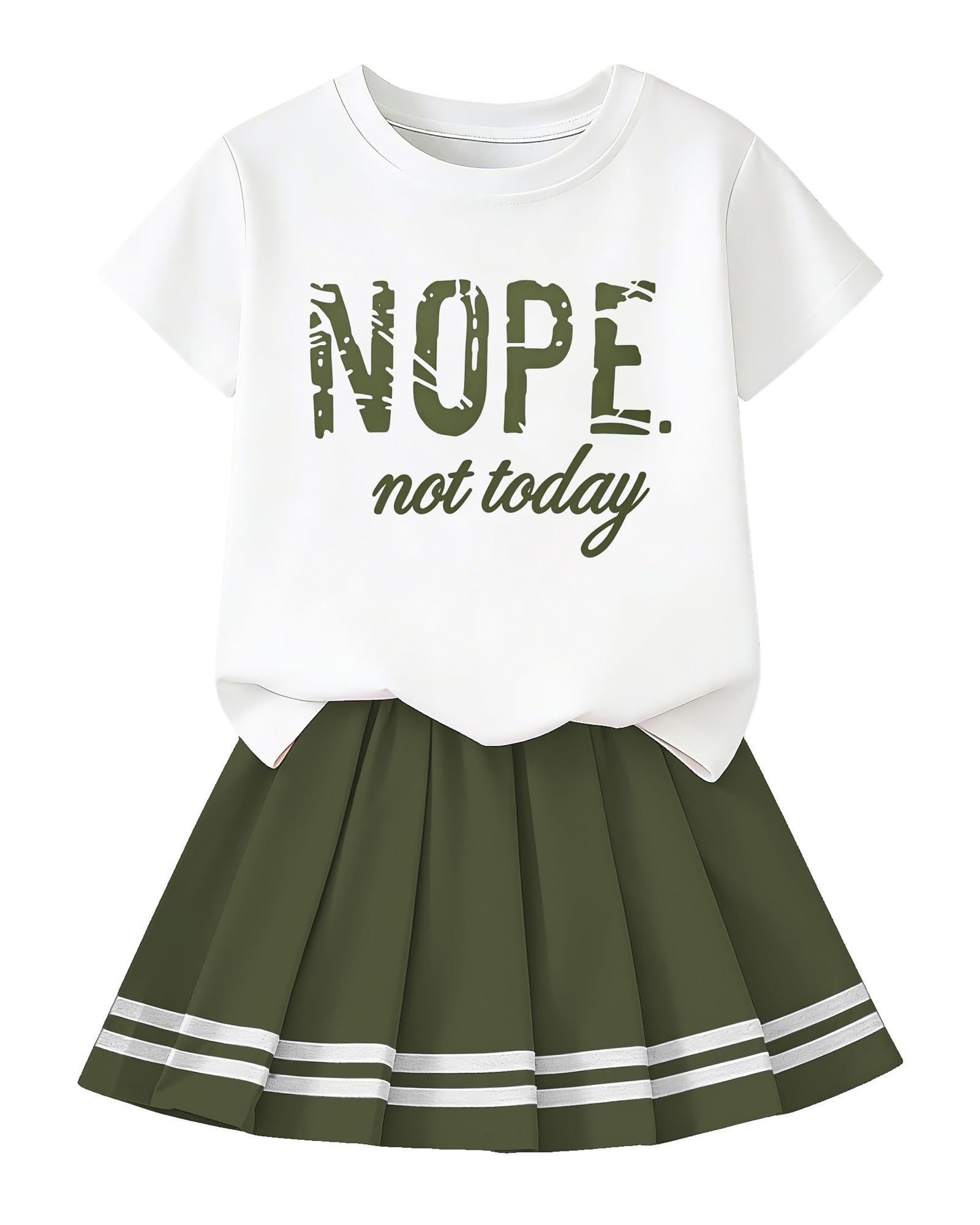 Betusline Girls Skirt Set, Printed T-Shirt &amp; Pleated Skirt, 4-14Y