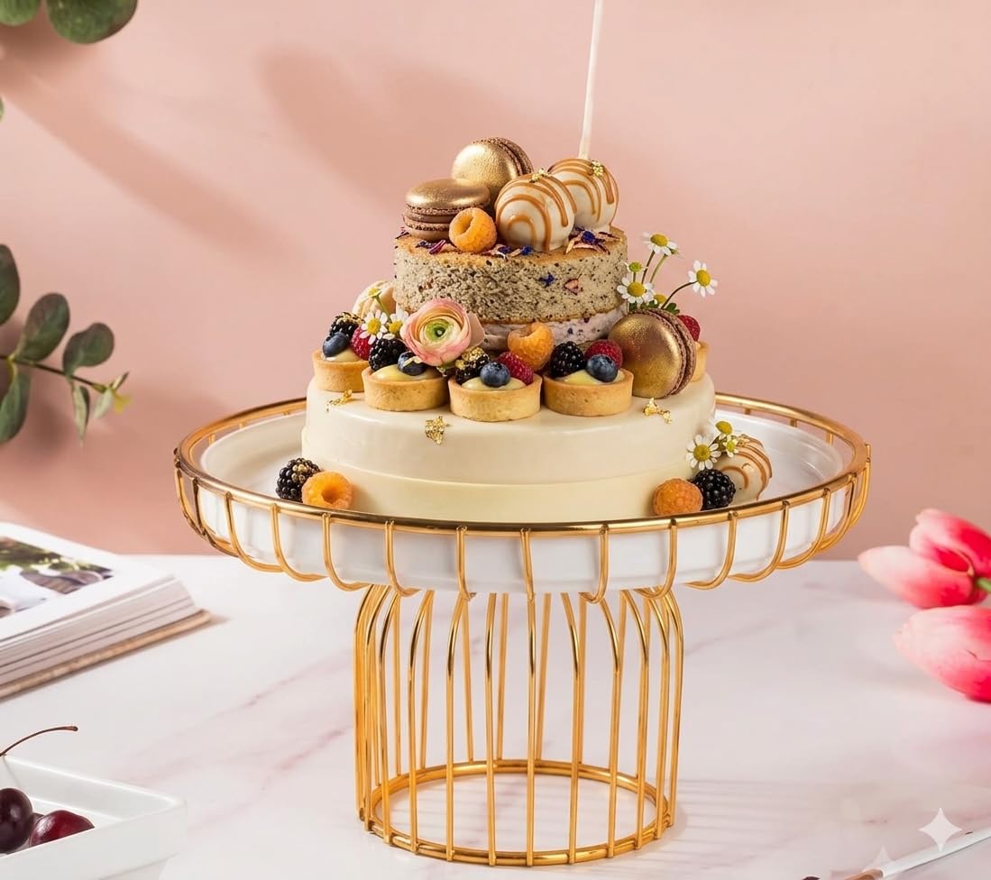 MODENTRA Global Metal Cupcake Stand/Multipurpose Serving Stand Perfect for Cake Server, Weeding & Birthday Parties.-picture-18