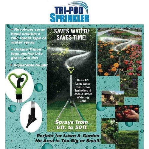 Revolving Tripod Sprinkler For Lawn Garden Adjustable 20 To 1900 Square Feet #TOP2