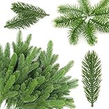 Durable comme neuf: Branche sapin artisanal pas besoin d'arroser et de couper, ne jamais se faner et se déformer, résoudre complètement les problèmes de chute d'aiguilles de True pin, vert émeraude couleur vive laissez votre guirlande, décoration de table à long terme pour un effet visuel étonnant