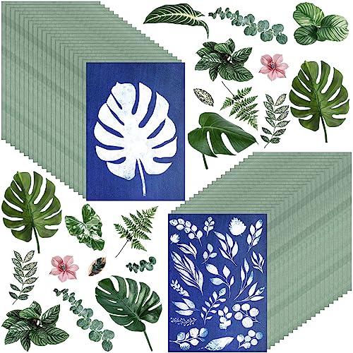 40 Sheets Cyanotype Sun Print Kit - A5 High Sensitive Solar Activated Art Drawing Paper for Arts Crafts DIY Projects (5.8x8.3 Inch)