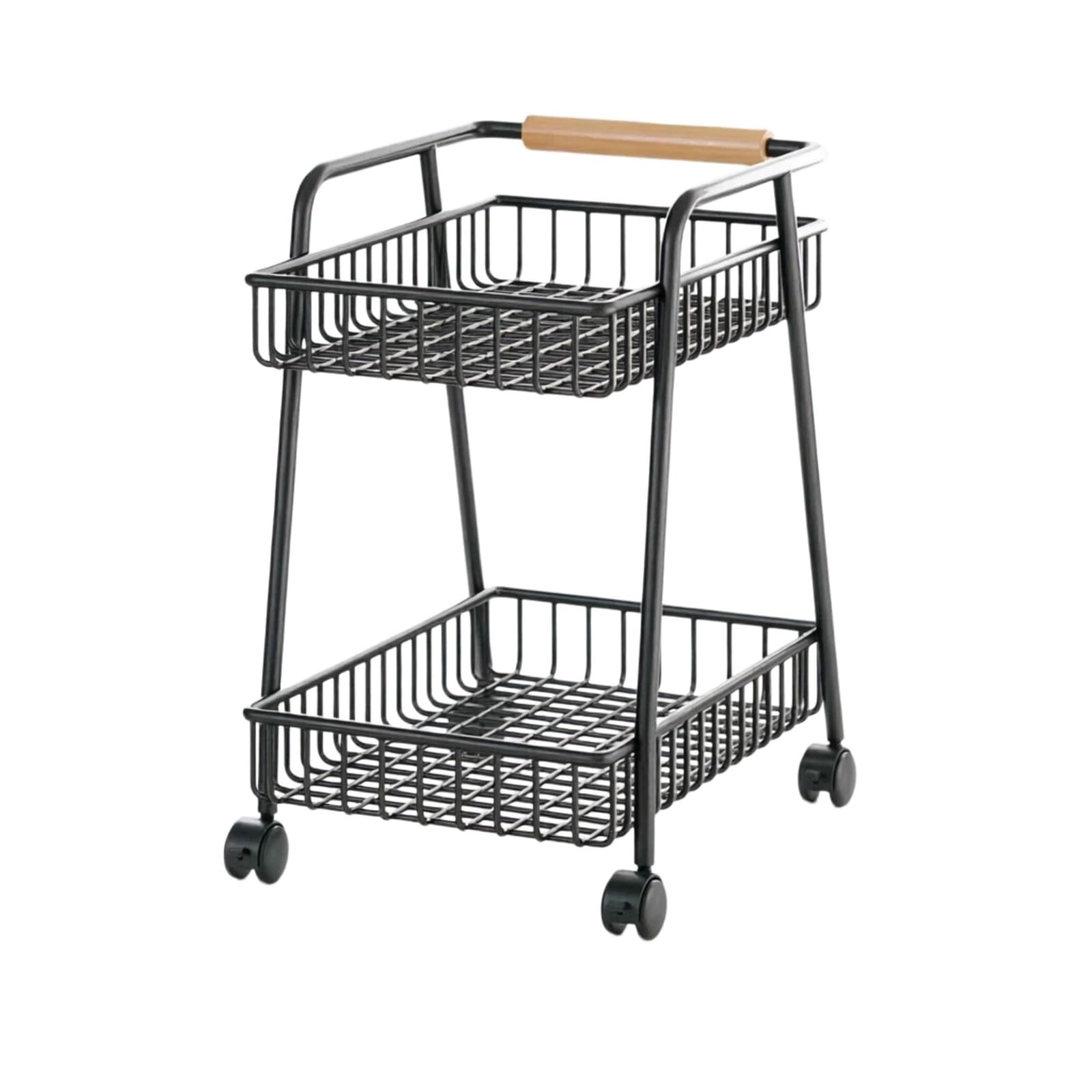 Ljhfg63kuyt Black Multi-Purpose Rolling Snack Storage Cart With Wheels Utility Shelf For Living Room And Kitchen(Black)