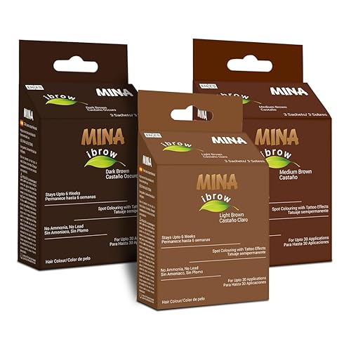 MinaiBrow Kit de tinte Polvo de tinte natural para cejas, tinte a prueba de manchas, tinte instantáneo para cejas, 100% converge de grises (marrón