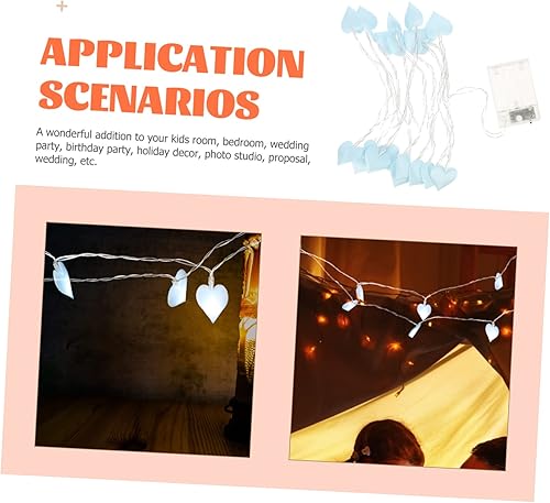 Miniatura 9 de NOLITOY Cadena de luces de amor para interiores, luces de hadas para interiores, luces de hadas, luz de batería, luz de hada, tela, luz de hada,
