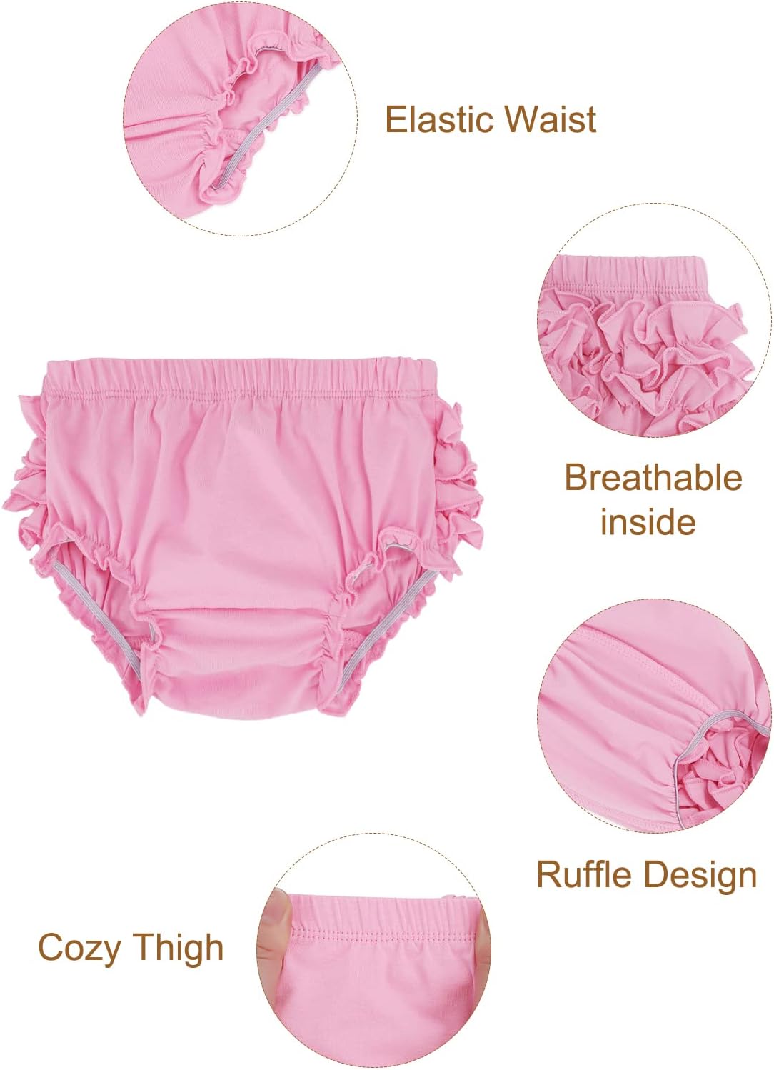 Century Star Baby Bloomers Ruffle Diaper Cover for Toddler Girls Newborn Toddler Kids Panties Bloomers Girl's Cotton Shorts - Image 4