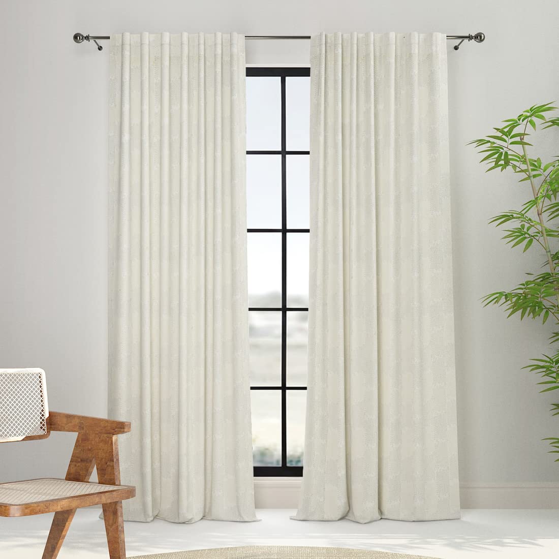 FabindiaFabindia Ihania Linen Printed Curtain 1.1m x 2.1m - 7feet Curtains