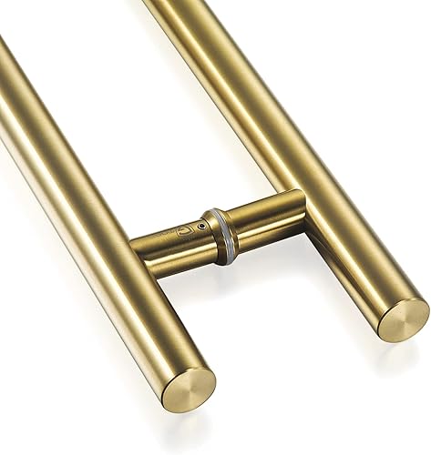 Miniatura 8 de TOGU TG-6012 - Manija de puerta de acero inoxidable 304 de grado comercial de 12 pulgadas, acabado dorado satinado