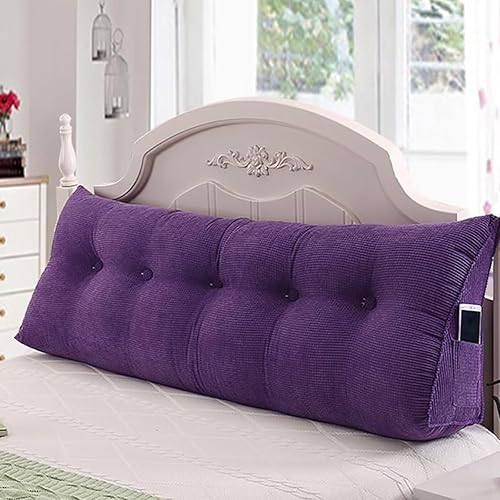 Almohada de lectura, cabecero triangular grande, con cuña y respaldo de terciopelo de maíz, cojín de apoyo de posicionamiento con funda extraíble,