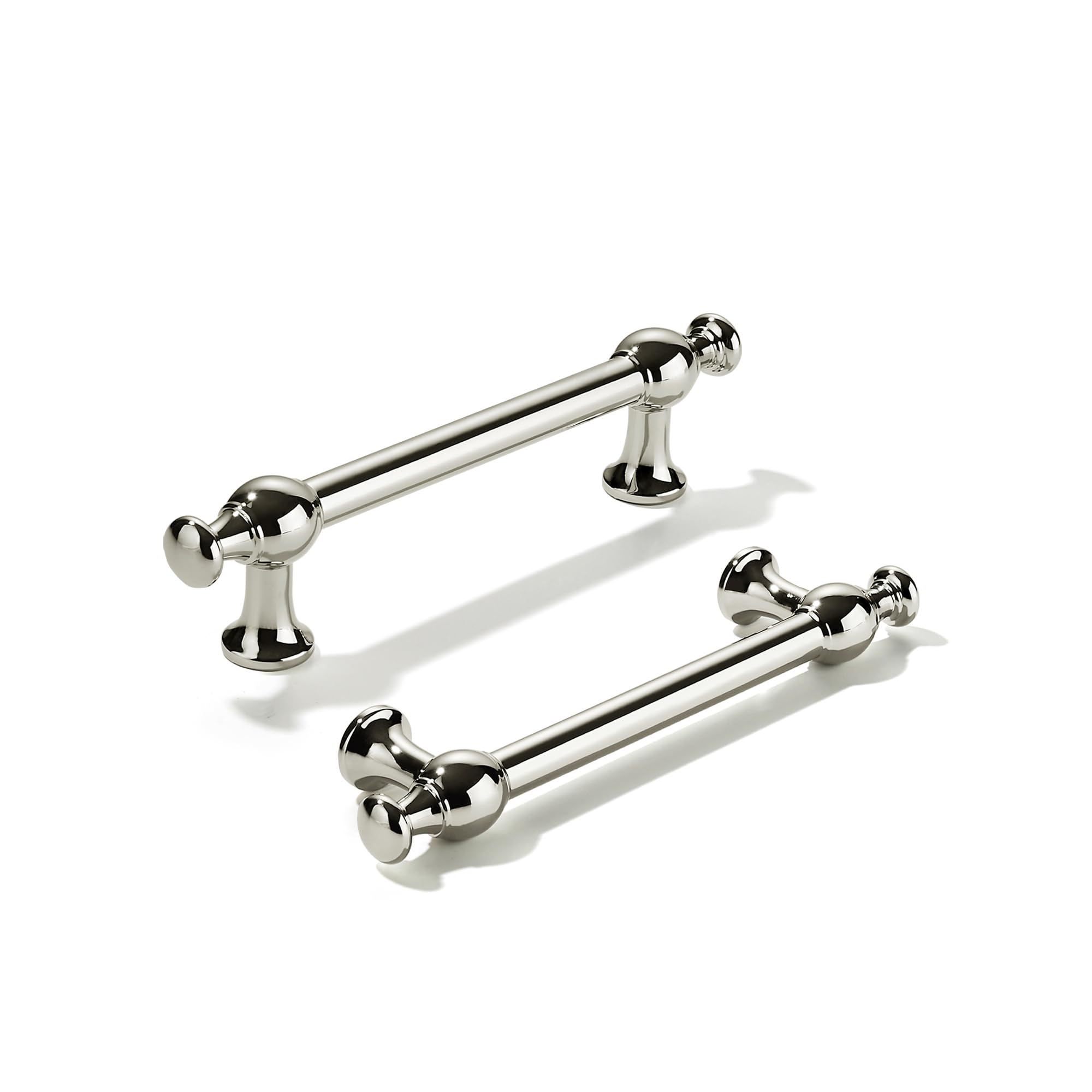 KHTUMEWARE-80453 Polished Nickel Cabinet Pulls CTC 4 in (102 mm) 5-Pack