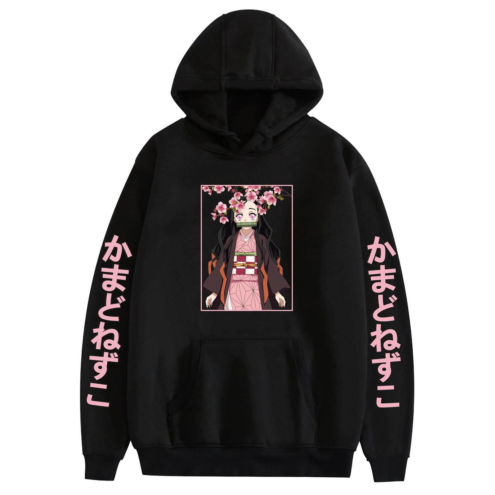 SayhihiAnime Slayer Nezuko Hoodie Kamado Nezuko Hoodie Sweatshirt Cosplay Costume Halloween Cute Nezuko Pullover Sweatshirt