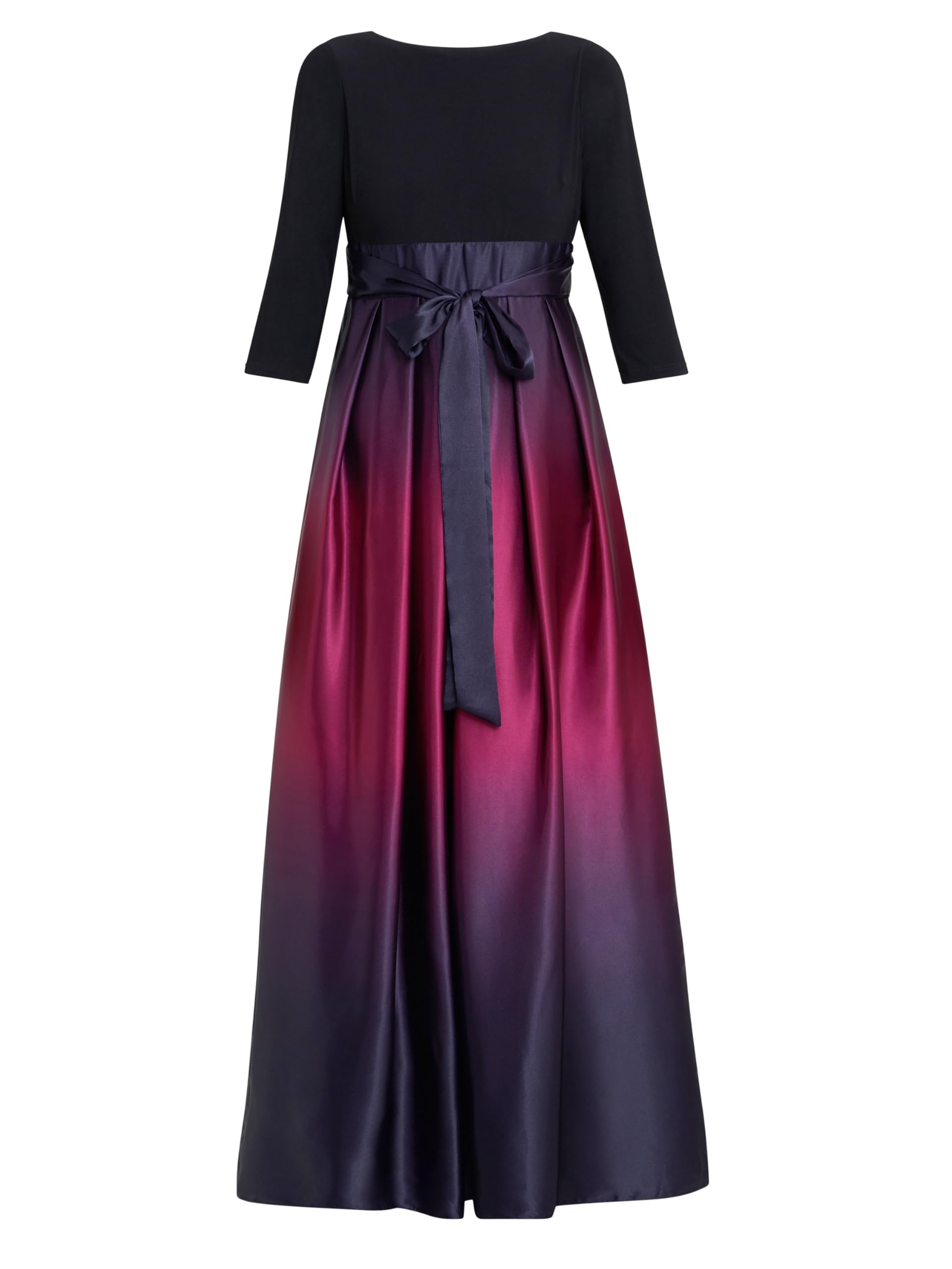 Gina Bacconi Women's V Neck Back Ombre Satin Maxi Dress Cocktail, FIG, 10