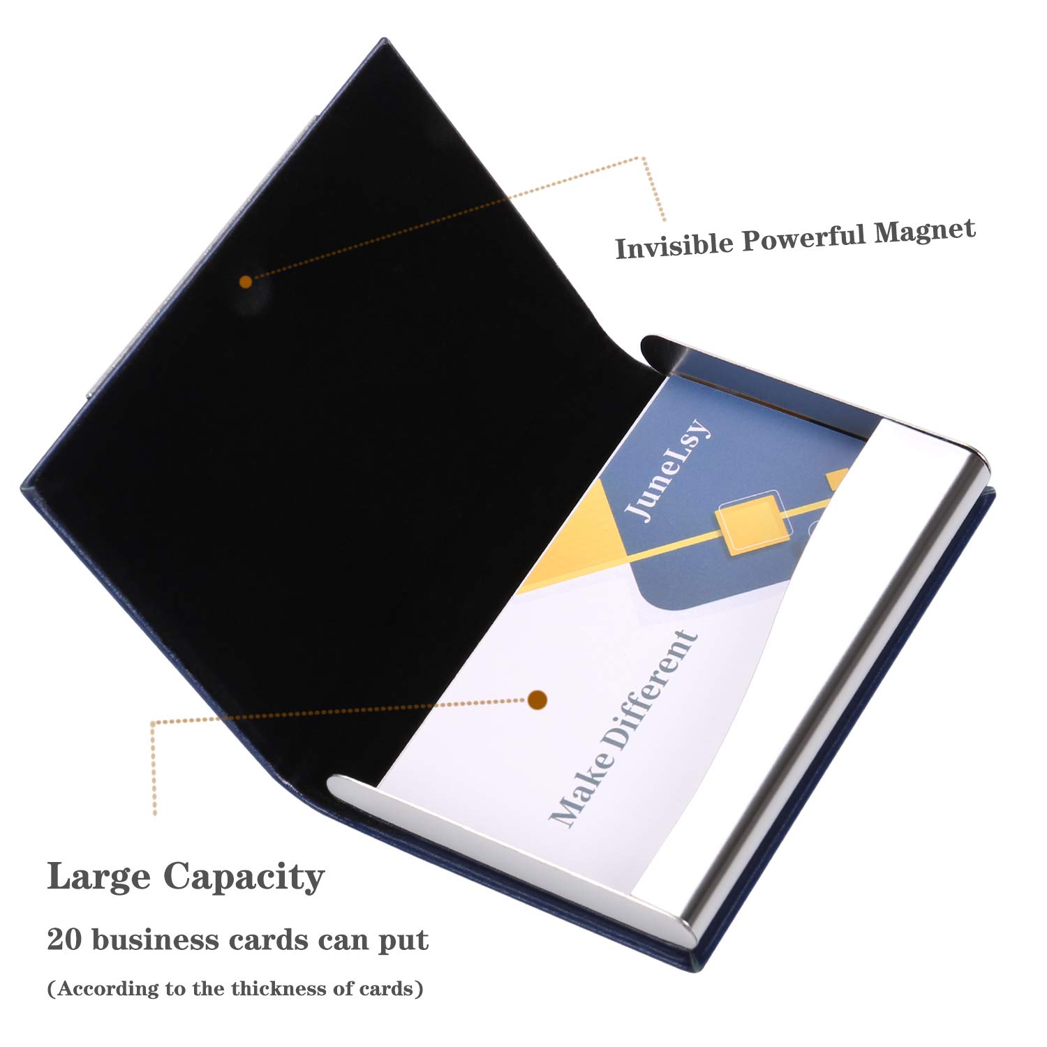 Senbaler 4 Pièces Porte-Cartes De Visite Mince,Étui Carte De Visite En Aluminium Professionnelles,Rangement Cartes De Crédit Pour Hommes Et Femmes (Noir