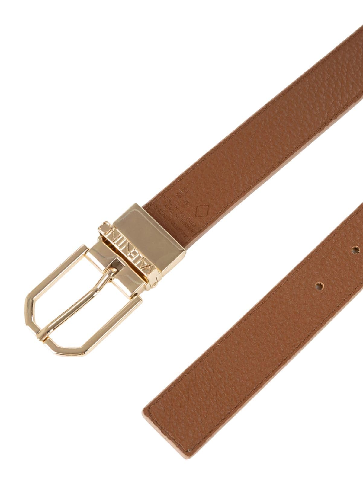 Valentino cinturón Double Belt W105 Beige/Cuoio Oro marrón claro marrón recortable reversible