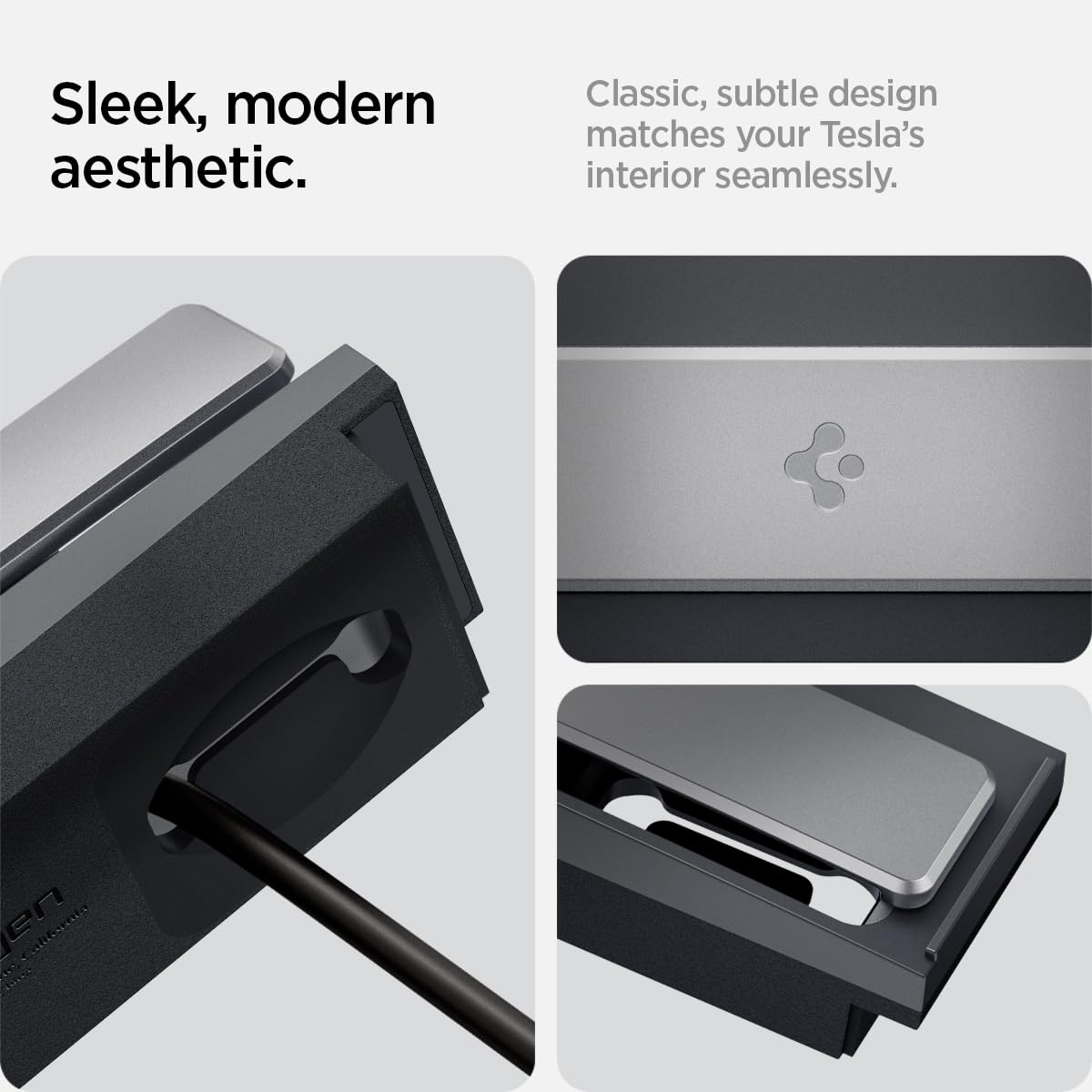 Spigen Estación Organizadora de Cables Tesla Model 3 2021-2023 y Model Y (~2024) Diseñada para Accesorios Tesla