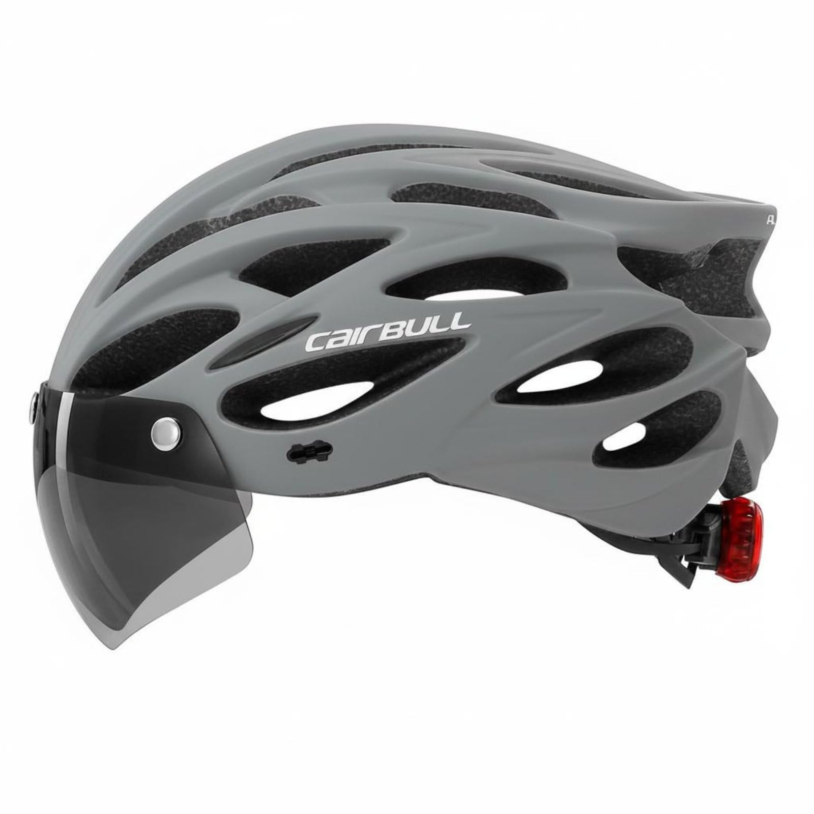 Helmet with Goggles in-Mold Construction Cycle Helmet with Visor Adjustable Fit Sports Gear, Gray, M-picture-22