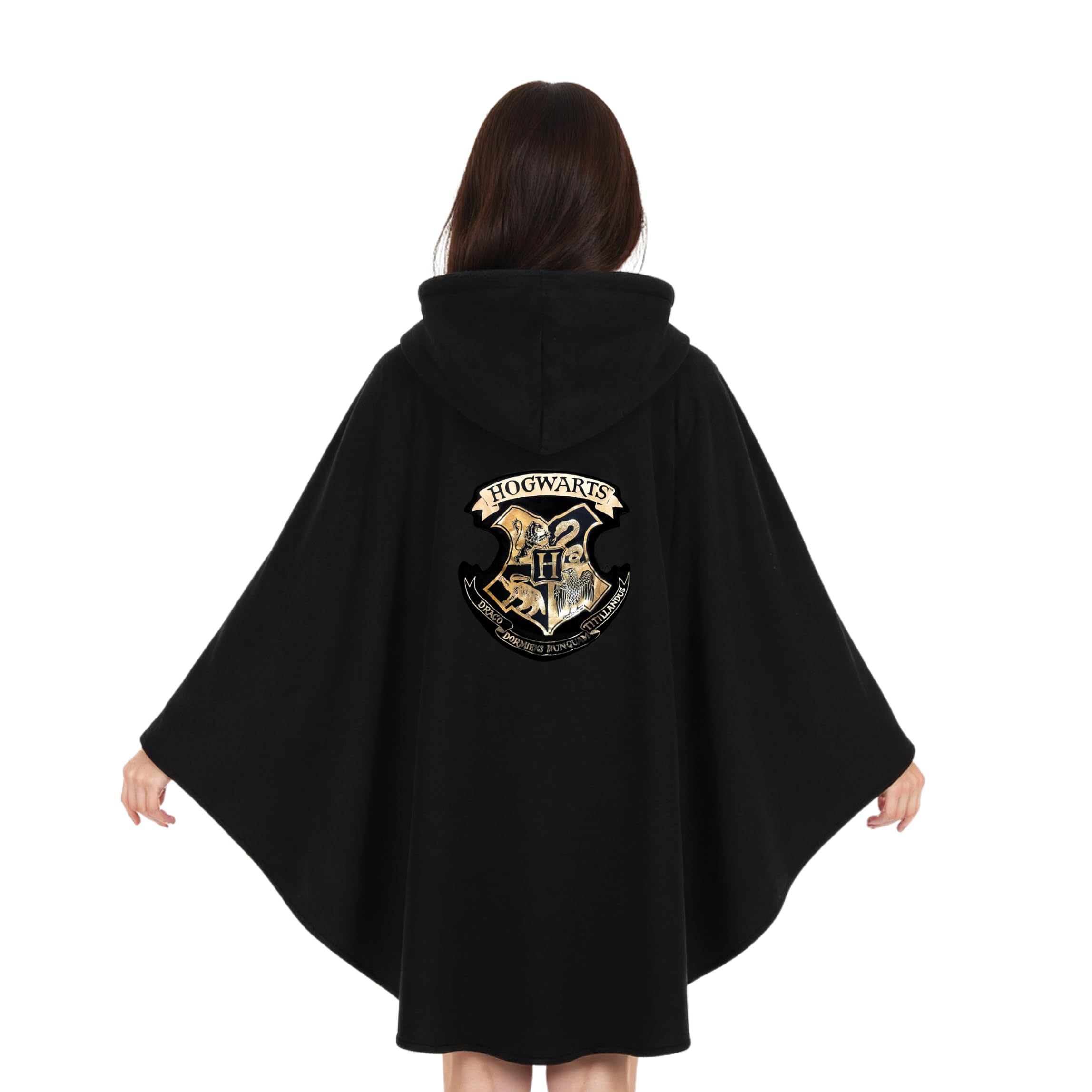 Harry Potter Couverture à Capuche, Design Polaire Sweat a Capuche Poudlard Poncho, Cape Gryffondor Officielle, Cadeau pour Adultes et Adolescents