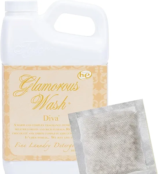 Tyler Glam Wash Laundry Detergent, Diva, Liquid, 32 oz HE Safe w/ Dryer Sachet Pouch (32 oz)