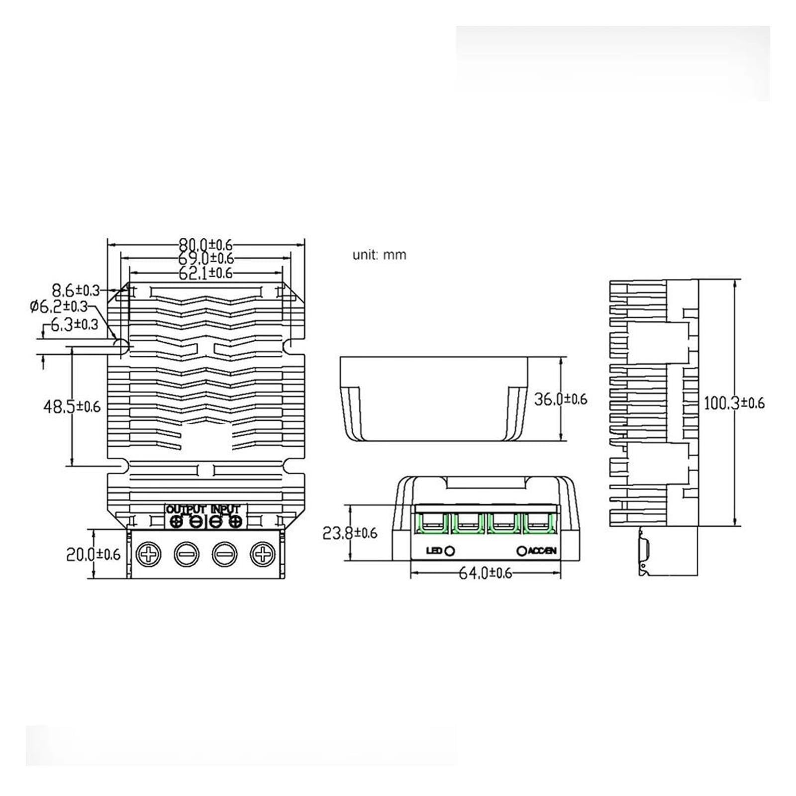 Modulo Buck 48V-24V 40A 60A Convertitore DC DC Step Down