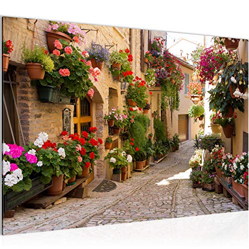 Runa Art Bild Toskana Italien Modern Wandbilder Wohnzimmer Schlafzimmer 1 Teilig - Made In Germany - Mediterrane Landschaft Bunt Flur 024715a