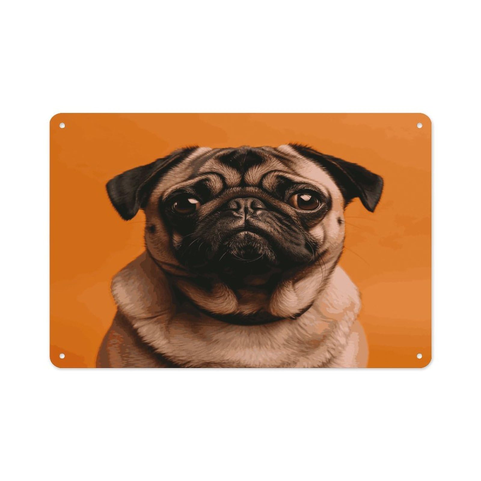 Btcowzrv Style A Pug Metal Sign 7.9 X 11.8 Inch, Aluminum Sign Wall Art Decor Easy To Install, Decorative Plaque For Home Bar Kitchen Pub Shop Garage