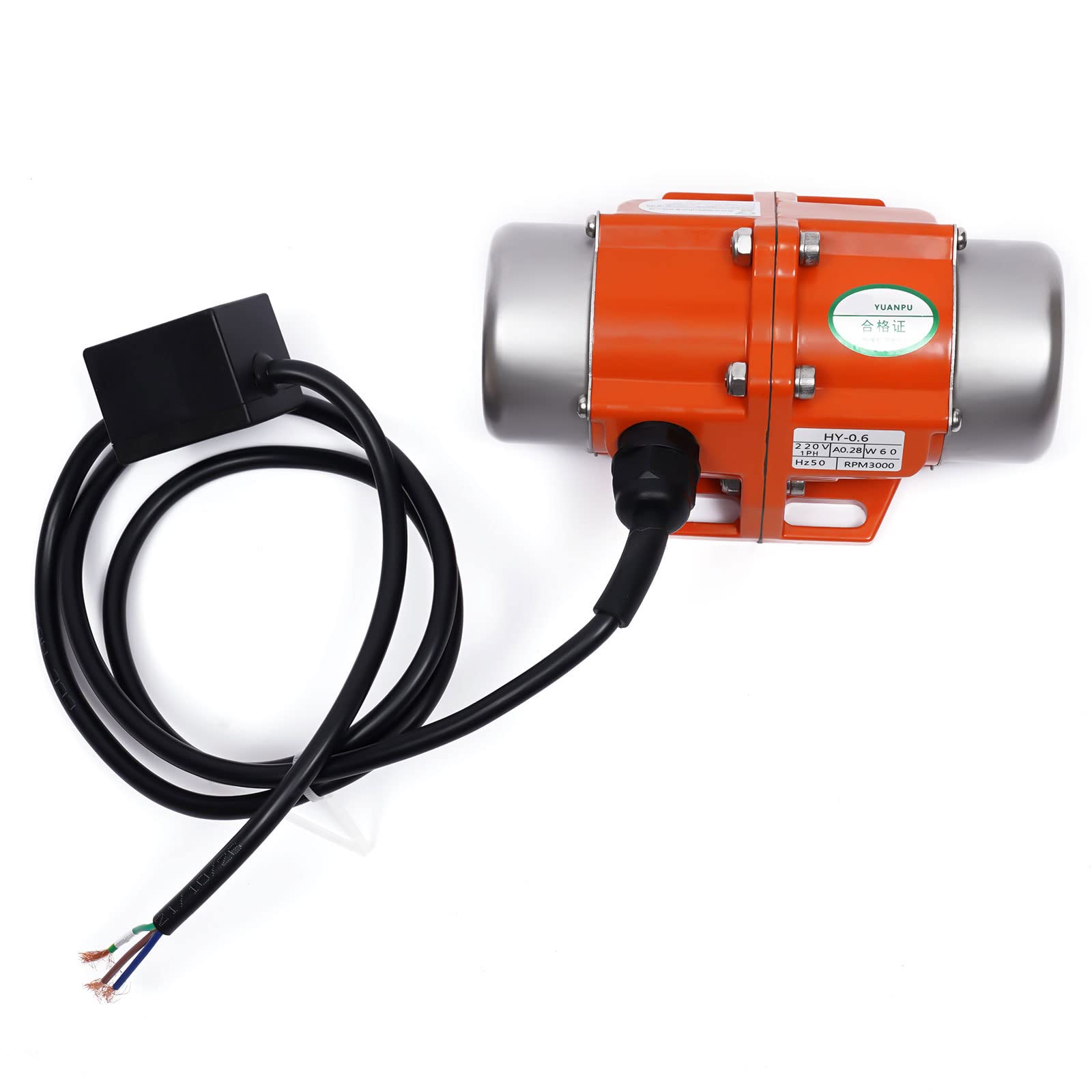 Vibrationsmotor Rüttelsieb Elektrisch, 220V 60W Rüttler Vibration Motor Langlebig Kratzfest, Elektromotor 3000rpm Regelbar Wasserdicht IP65 für Bergbau Metallurgie Kohle
