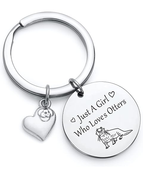 RSZOTW Otter Keychain Stuff for Sea Otter Mom, Lover, Girl Gift Sister Keychain Girlfriend Jewelry