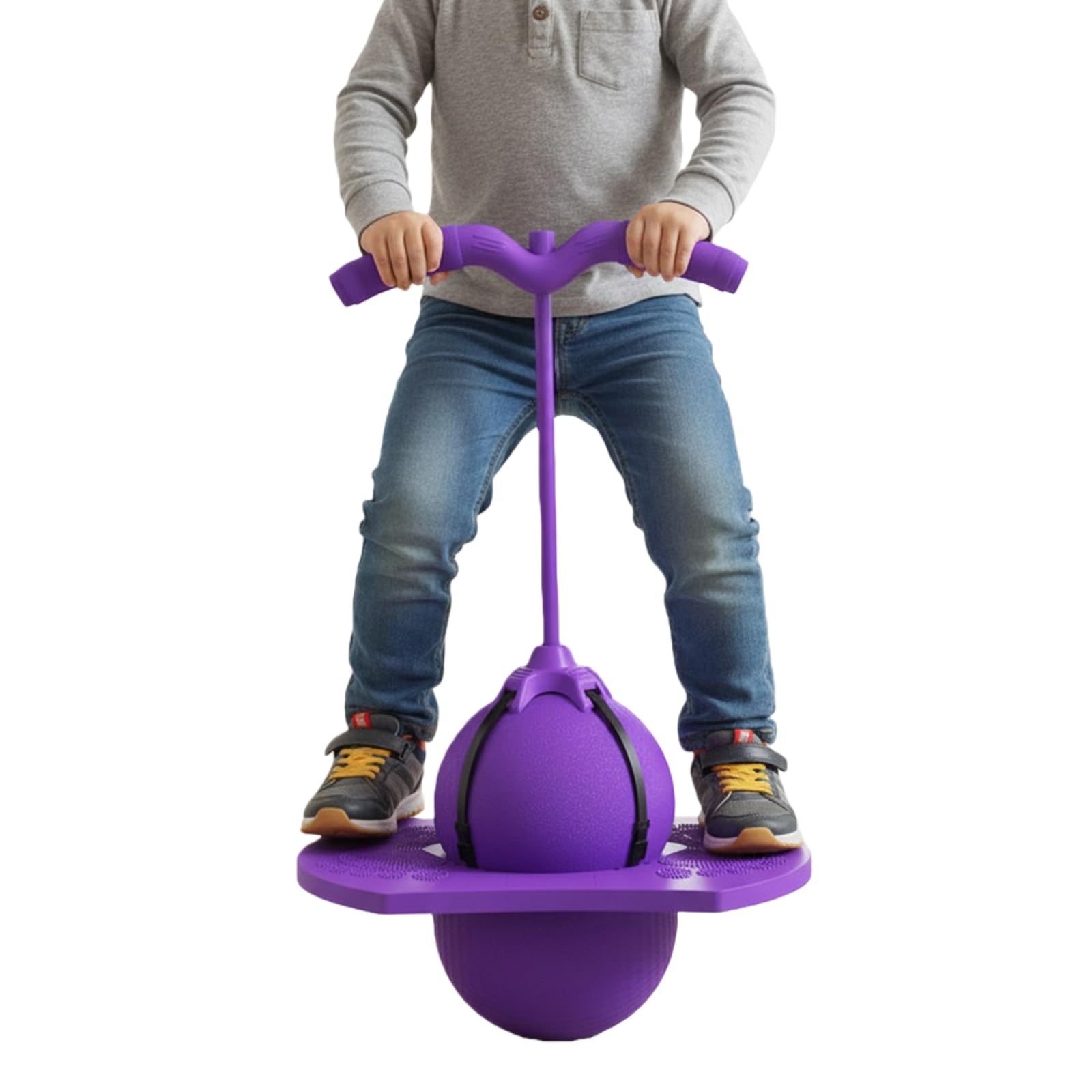 Palla rimbalzante per bambini: palla rimbalzante con pompa a bastone, tavola alta con presa forte, esercizio per l'equilibrio dei bambini, divertimento all'aperto per ragazzi e ragazze.