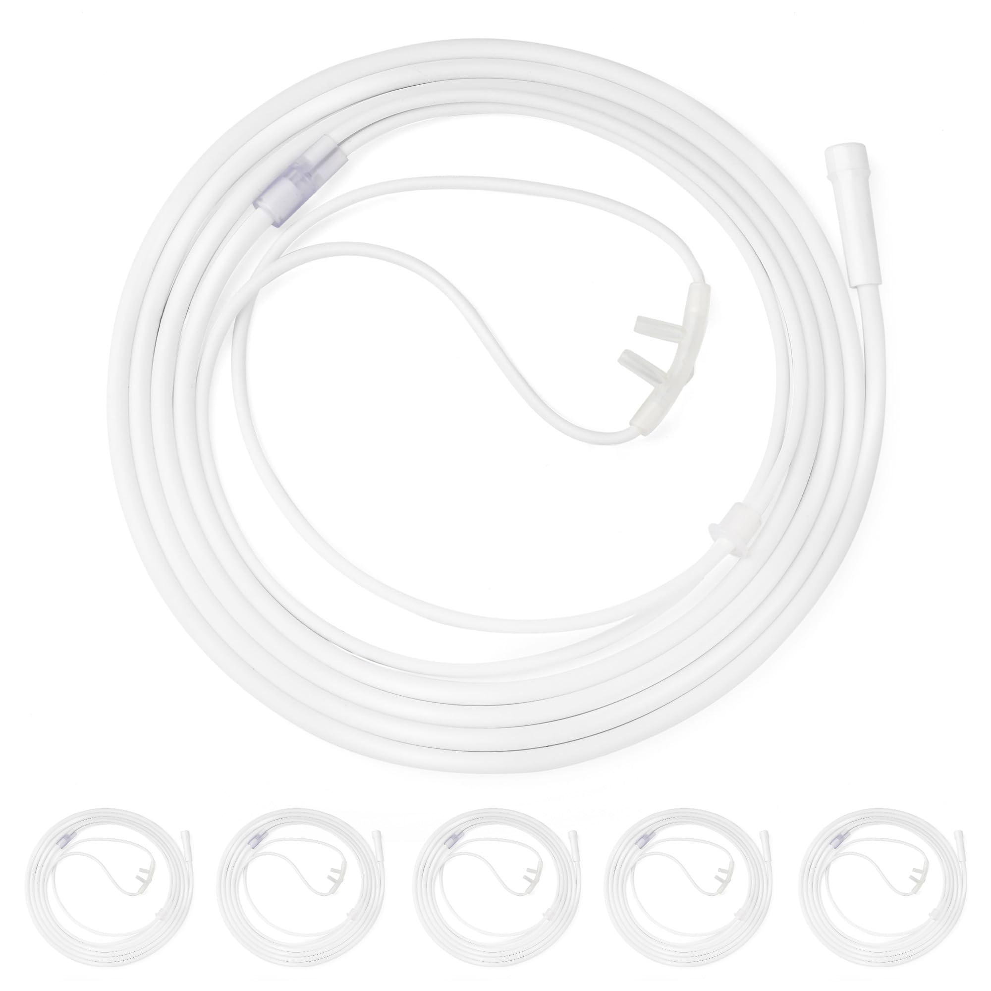 ANSNFSuper Soft Nasal Cannula, 7Ft Standard Oxygen Cannula for Adults, High Flow Cannula Nasal Tubing, Kink Resistant (5 Pack)