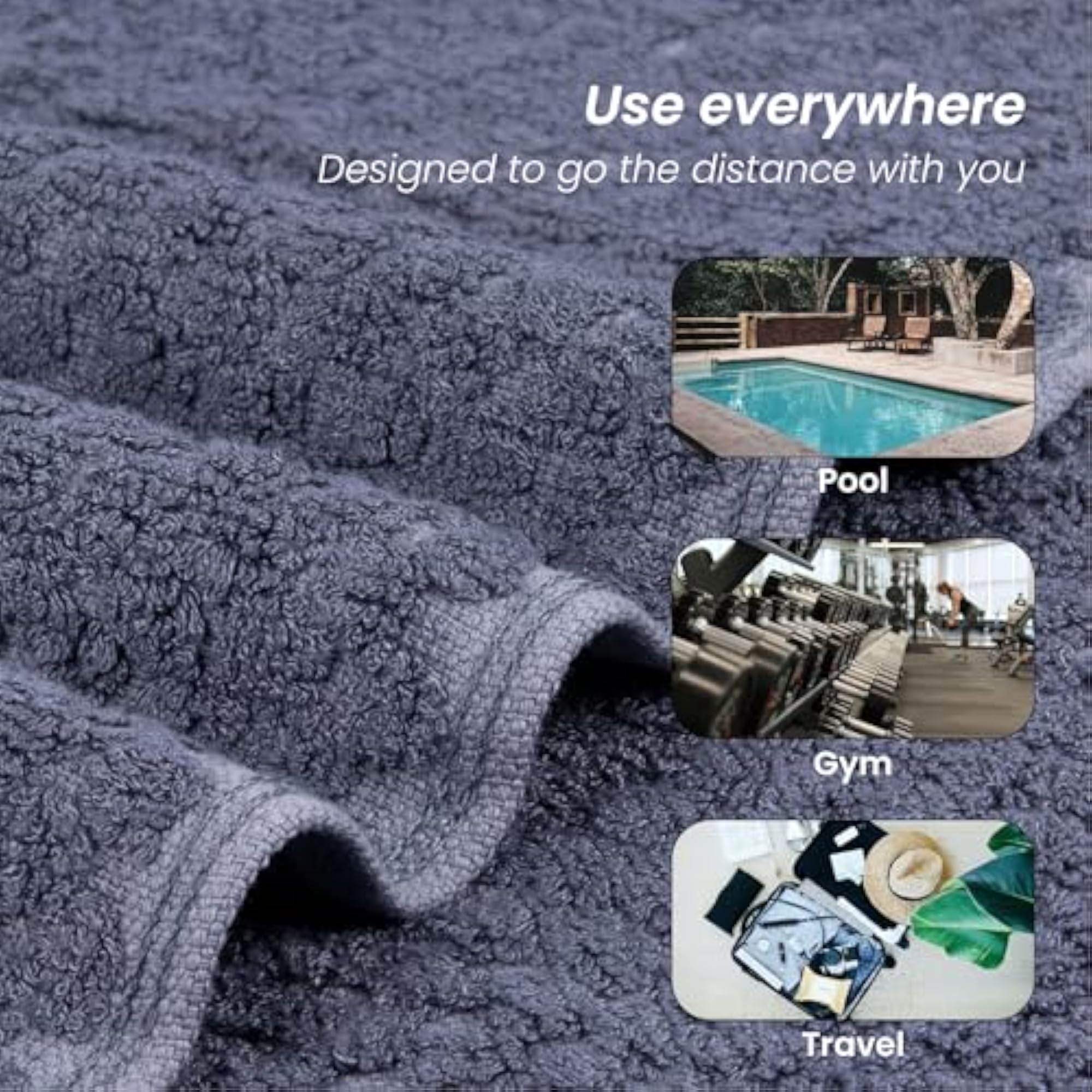 Hearth & Haven Bamboo Towels for Bath, Pack of 4