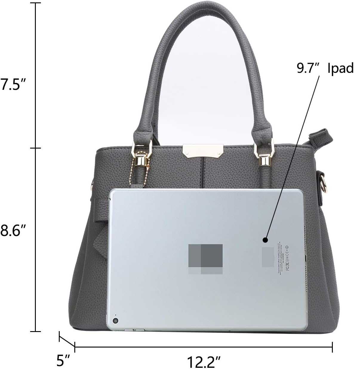 KKXIU 3 Zippered Compartments Purses and Handbags for Women Top Handle Satchel Shoulder Ladies Bags - Image 5